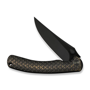 WE Knife Co., Ltd™ Dracarys Frame Lock WE25061B-4 Bronze & Black 6AL4V Titanium M390 Stainless Steel Pocket Knife