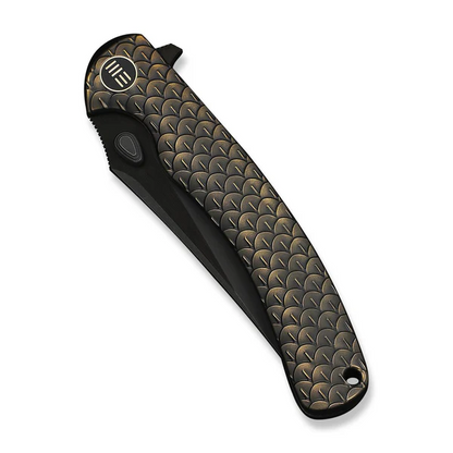 WE Knife Co., Ltd™ Dracarys Frame Lock WE25061B-4 Bronze & Black 6AL4V Titanium M390 Stainless Steel Pocket Knife