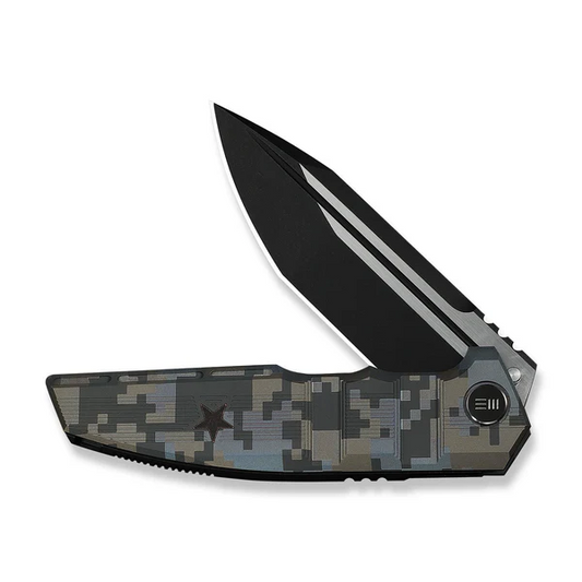 WE Knife Co., Ltd™ Breach Frame Lock WE25077-3 Pixel Camo 6AL4V Titanium M390 Stainless Steel Pocket Knife