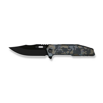 WE Knife Co., Ltd™ Barracks Frame Lock WE25078-3 Blue & Gray Pixel Camo Anodized 6AL4V Titanium M390 Stainless Steel Pocket Knife