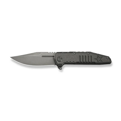 WE Knife Co., Ltd™ Temper Frame Lock WE25079-1 Gray Stonewash 6AL4V Titanium M390 Stainless Steel Pocket Knife