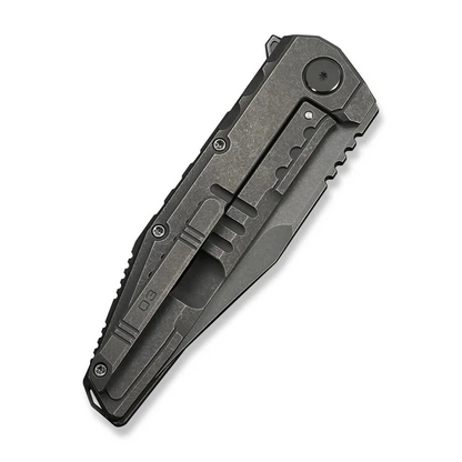WE Knife Co., Ltd™ Temper Frame Lock WE25079-1 Gray Stonewash 6AL4V Titanium M390 Stainless Steel Pocket Knife