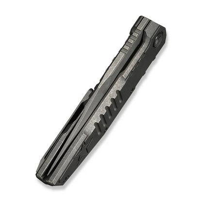 WE Knife Co., Ltd™ Temper Frame Lock WE25079-1 Gray Stonewash 6AL4V Titanium M390 Stainless Steel Pocket Knife