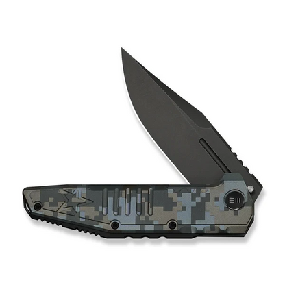 WE Knife Co., Ltd™ Temper Frame Lock WE25079-3 Pixel Pattern 6AL4V Titanium M390 Stainless Steel Pocket Knife