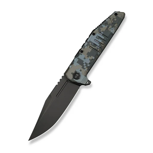 WE Knife Co., Ltd™ Temper Frame Lock WE25079-3 Pixel Pattern 6AL4V Titanium M390 Stainless Steel Pocket Knife