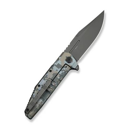 WE Knife Co., Ltd™ Temper Frame Lock WE25079-3 Pixel Pattern 6AL4V Titanium M390 Stainless Steel Pocket Knife