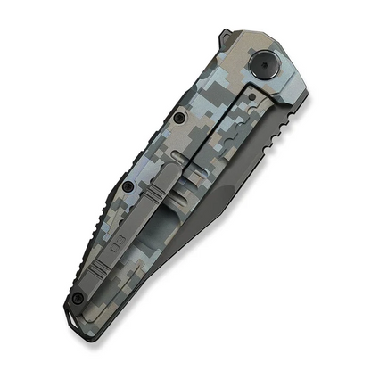 WE Knife Co., Ltd™ Temper Frame Lock WE25079-3 Pixel Pattern 6AL4V Titanium M390 Stainless Steel Pocket Knife