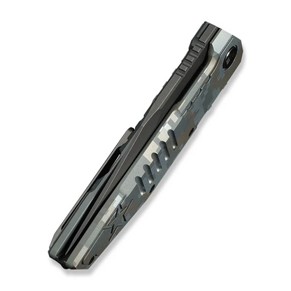 WE Knife Co., Ltd™ Temper Frame Lock WE25079-3 Pixel Pattern 6AL4V Titanium M390 Stainless Steel Pocket Knife