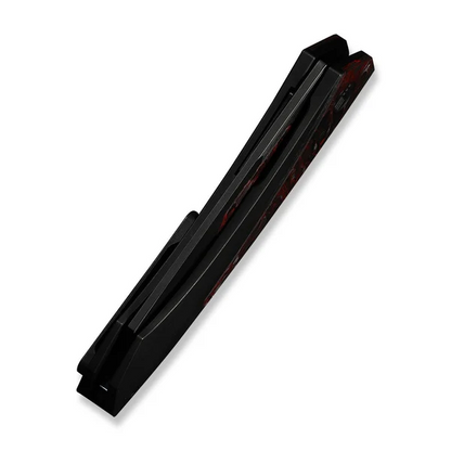 WE Knife Co., Ltd™ Suisei Liner Lock WE25086-1 Black Anodized 6AL4V Titanium and Red & Black Marble Carbon Fiber M390 Stainless Steel Pocket Knife