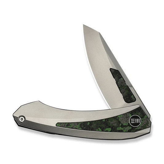 WE Knife Co., Ltd™ Suisei Liner Lock WE25086-2 Black Anodized 6AL4V Titanium and Jungle Wear Fat Carbon M390 Stainless Steel Pocket Knife