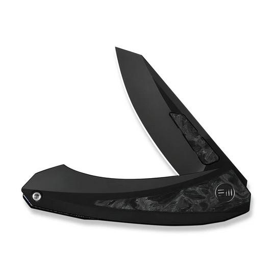 WE Knife Co., Ltd™ Suisei Liner Lock WE25086-3 Dark Graphite Anodized 6AL4V Titanium and White & Black Marble Carbon Fiber M390 Stainless Steel Pocket Knife