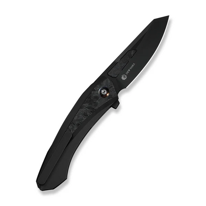 WE Knife Co., Ltd™ Suisei Liner Lock WE25086-3 Dark Graphite Anodized 6AL4V Titanium and White & Black Marble Carbon Fiber M390 Stainless Steel Pocket Knife