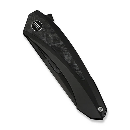 WE Knife Co., Ltd™ Suisei Liner Lock WE25086-3 Dark Graphite Anodized 6AL4V Titanium and White & Black Marble Carbon Fiber M390 Stainless Steel Pocket Knife