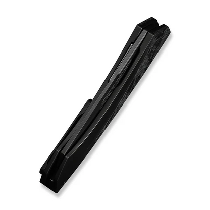 WE Knife Co., Ltd™ Suisei Liner Lock WE25086-3 Dark Graphite Anodized 6AL4V Titanium and White & Black Marble Carbon Fiber M390 Stainless Steel Pocket Knife
