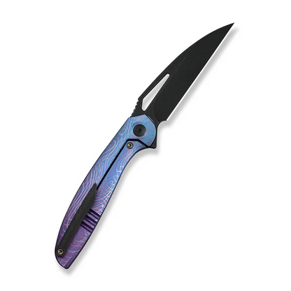 WE Knife Co., Ltd™ Tiercel Frame Lock WE26021-3 Blue & Purple Anodized 6AL4V Titanium CPM MagnaCut Stainless Steel Pocket Knife