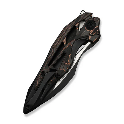 WE Knife Co., Ltd™ Arrakis Frame Lock 906CF-E Copper Carbon Fiber and Black Anodized 6AL4V Titanium Vanax Stainless Steel Pocket Knife