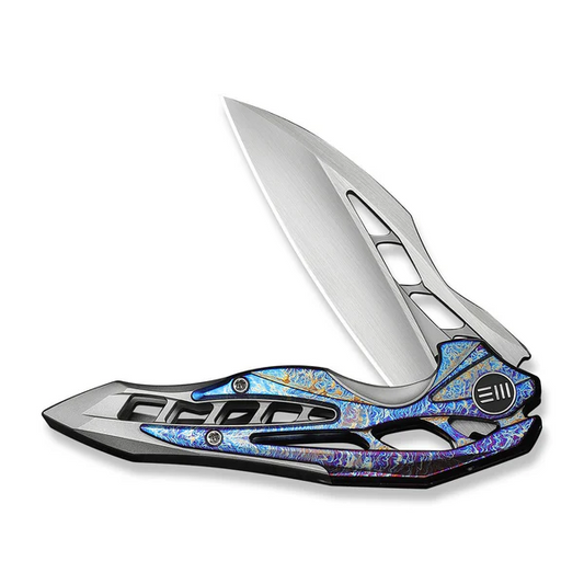 WE Knife Co., Ltd™ Arrakis Frame Lock 906K Flamed & Gray 6AL4V Titanium Vanax Stainless Steel Pocket Knife