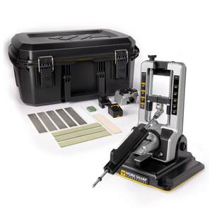 Work Sharp™ WSBCHPAJ-PRO-ELT Knife Diamond Plates, Ceramic Stone, and Premium Leather Professional Precision Adjust Elite Knife Sharpener
