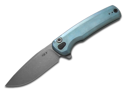 Zero Tolerance Knives™ Button Lock 0044BLU Blue Anodized Titanium CPM-S90V Stainless Steel Pocket Knife