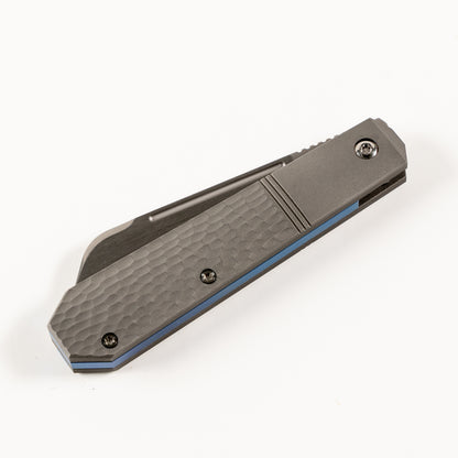 Jack Wolf Knives™ Coffin Barlow AFTER-01-TI-JIGGED Gray Titanium CPM S90V Stainless Steel Pocket Knife