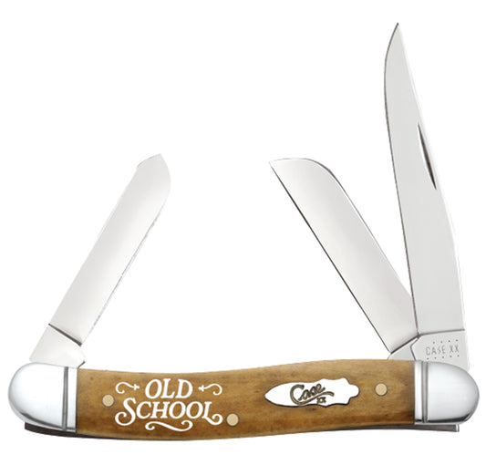 W.R. Case XX Knives Medium Stockman Old School Antique Bone Stainless Pocket Knife AWTC18OS