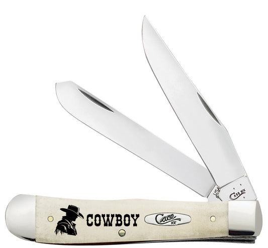 W.R. Case XX Knives Trapper Cowboy Natural Bone Tru-Sharp Stainless AWTC54CB Pocket Knife