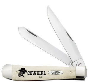 W.R. Case XX Knives Trapper Cowgirl Natural Bone AWTC54CG Stainless Steel Pocket Knife