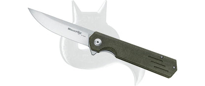 Black Fox Knives™ Revolver Liner Lock BF-7400D OD Green Micarta D2 Semi-Stainless Pocket Knife