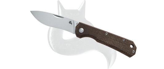 Black Fox Knives™ Coil Slipjoint BF-748 MIB Brown Micarta 440C Stainless Steel Pocket Knife