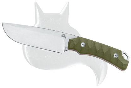 Black Fox Knives™ Lynx Fixed Blade BF-756 OD OD Green G10 D2 Semi-Stainless Steel Knife
