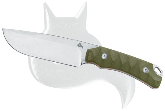 Black Fox Knives™ Lynx Fixed Blade BF-756 OD OD Green G10 D2 Semi-Stainless Steel Knife