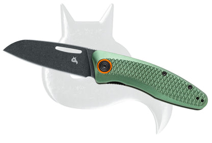 Black Fox Knives™ Feresa Liner Lock BF-762 OD Green Aluminum D2 Semi-Stainless Steel Pocket Knife