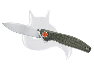 Black Fox Knives™ Artia Liner Lock 765 OD OD Green G-10 D2 Semi-Stainless Steel Pocket Knife