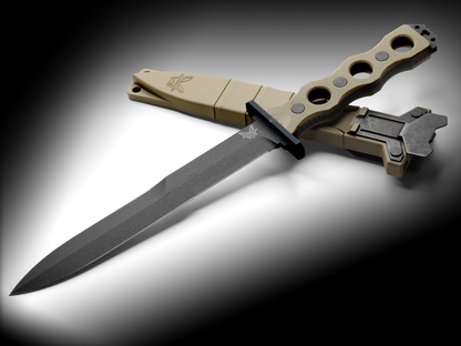 Benchmade, Inc.™ Socp Fixed Blade Dagger 185BK-1 Desert Tan G10 CPM 3V Carbon Steel Knife