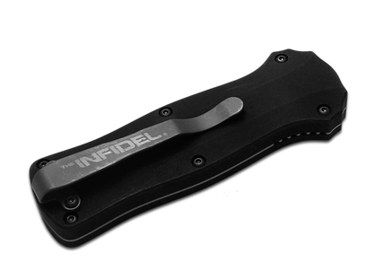 Benchmade, Inc.™ Mini Infidel OTF 3350 Black Anodized 6061-T6 Aluminum D2 Semi-Stainless Steel Pocket Knife