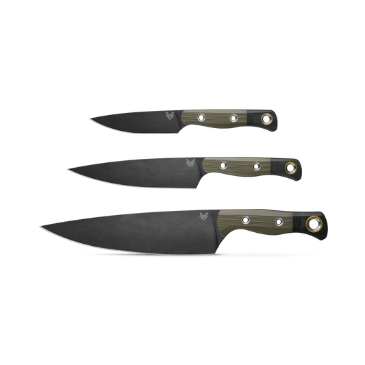 Benchmade, Inc.™ 3-Knife Kitchen Set 4000BK-01 OD Green G10 CPM 154 Stainless Steel