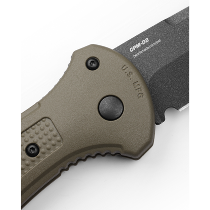 Benchmade, Inc.™ Claymore Auto 9071BK-1 Ranger Green Grivory CPM D2 Semi-Stainless Steel Pocket Knife