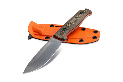 Benchmade, Inc.™ Saddle Mountain Skinner Fixed Blade 15002-1 Richlite and Orange G10 CPM-S90V Stainless Steel Knife