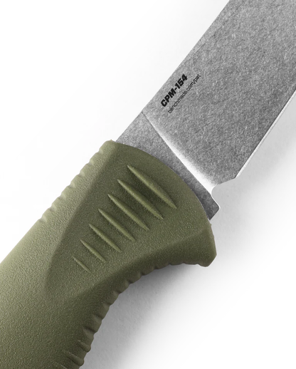 Benchmade, Inc.™ 4" Meatcrafter Fixed Blade 15505 Dark Olive Santoprene CPM-154 Stainless Steel Knife