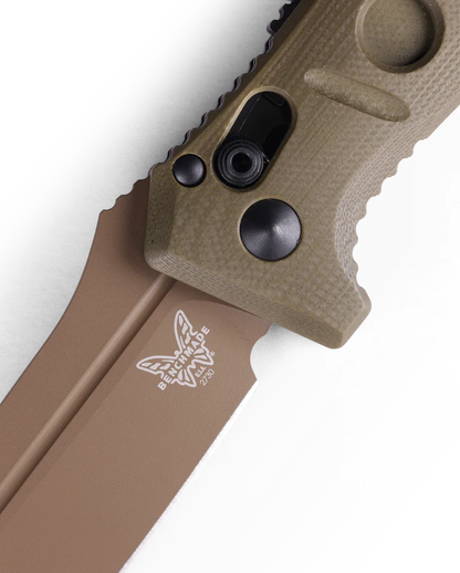 Benchmade, Inc.™ Mini Auto Adamas 2730FE-2 OD Green G10 CPM-CruWear Semi-Stainless Steel Pocket Knife