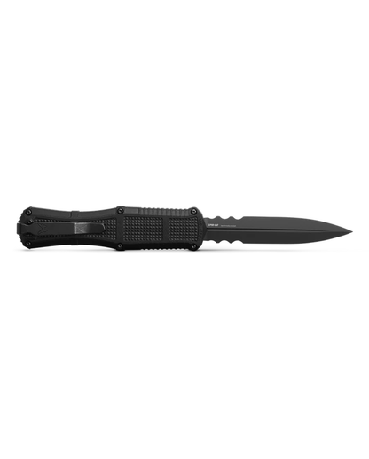 Benchmade, Inc.™ Claymore OTF 3370SGY Black Grivory CPM-D2 Semi-Stainless Steel Pocket Knife