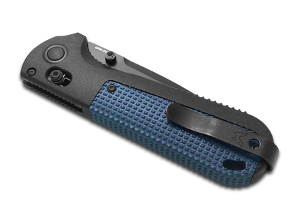 Benchmade, Inc.™ Redoubt 430BK-LE1 Black & Blue Grivory CPM-D2 Semi-Stainless Steel Pocket Knife