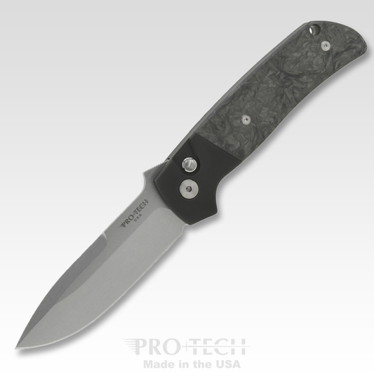 Pro-Tech Knives, LLC™ ATCF Auto BT2731 Dark Matter FatCarbon and Black Aluminum CPM-Magnacut Stainless Steel Pocket Knife
