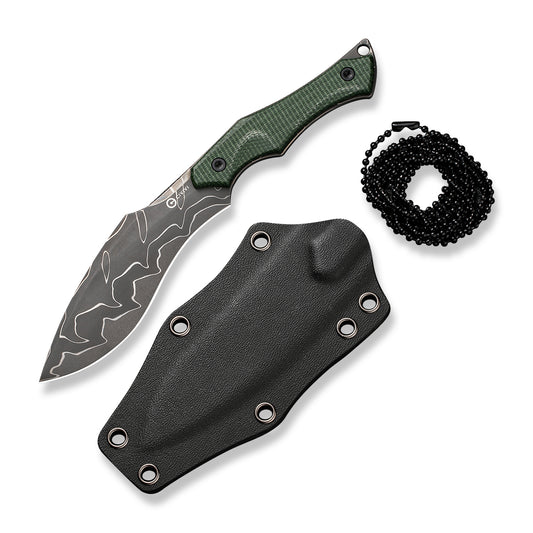 CIVIVI Knives™ Vaquita Ii Fixed Blade C047C-DS2 Green Micarta Damascus Steel Knife