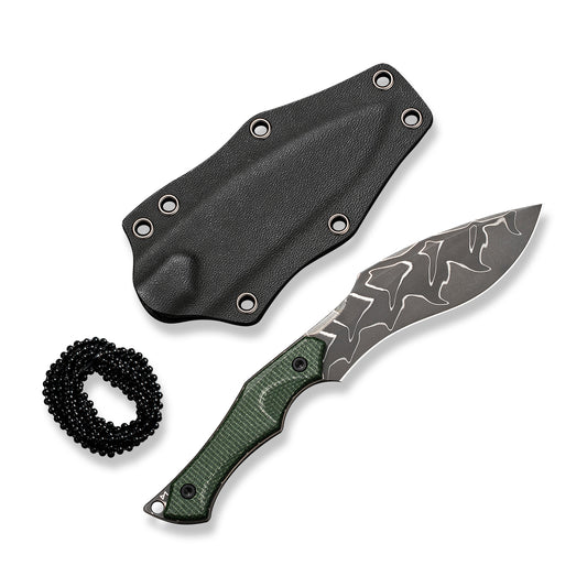 CIVIVI Knives™ Vaquita Ii Fixed Blade C047C-DS2 Green Micarta Damascus Steel Knife