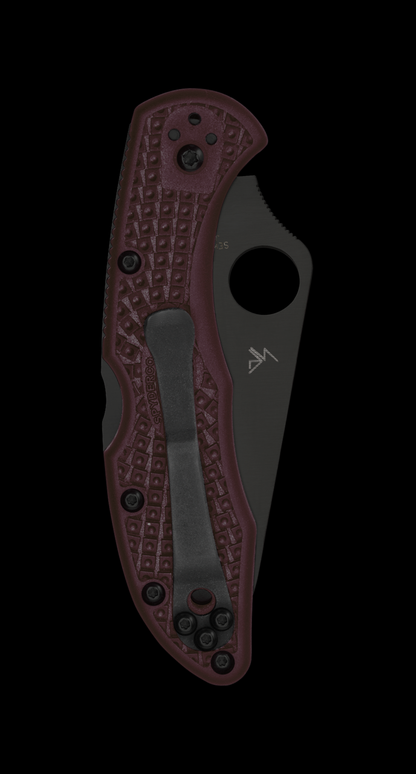 Spyderco Knives™ Delica 4 Back Lock C11BGBKP Burgundy FRN Micro-Melt PD#1 Carbon Steel Pocket Knife