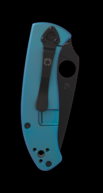 Spyderco Knives™ Tenacious R.I.L. Frame Lock C122TIBLBKP Blue Titanium 8Cr13MoV Stainless Steel Pocket Knife