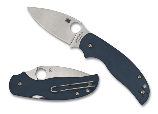 Spyderco Knives™ Sage 5 Back Lock C123GPCBL Blue G10 CPM SPY27 Stainless Steel Pocket Knife