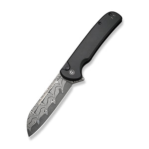 CIVIVI Knives™ Chevalier II Button Lock C20022B-DS1 Black Aluminum Damascus Steel Pocket Knife