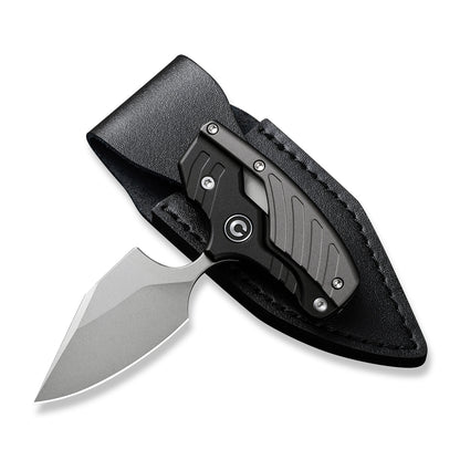 CIVIVI Knives™ Typhoeus Fixed Blade/Push-knife C21036-3 Black Aluminum and Gray Aluminum 14C28N Stainless Steel Knife